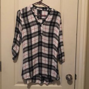 flannel v-neck shirt